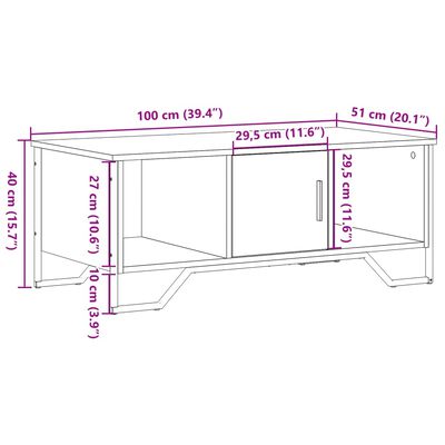 vidaXL Couchtisch Schwarz 100x51x40 cm Holzwerkstoff