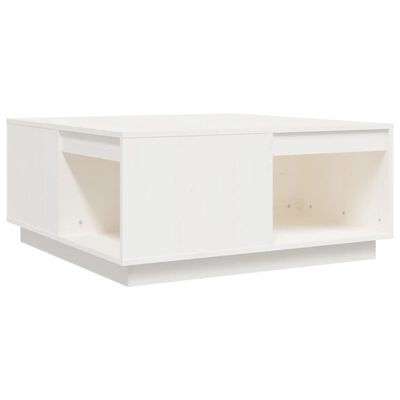 vidaXL Couchtisch Weiß 80x81x36,5 cm Massivholz Kiefer