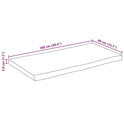 vidaXL Tischplatte mit Baumkante 100x40x3,8 cm Massivholz Mango