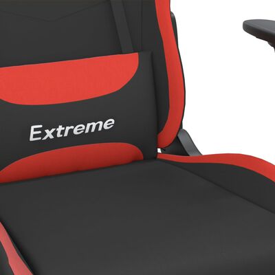 vidaXL Gaming-Stuhl mit Massage & Fußstütze Schwarz und Rot Stoff