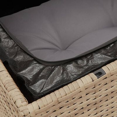 vidaXL 10-tlg. Garten-Sofagarnitur mit Kissen Beige Poly Rattan