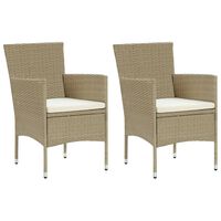 vidaXL Garten-Essstühle 2 Stk. Poly Rattan Beige