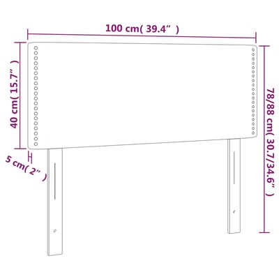 vidaXL Kopfteil Dunkelgrau 100x5x78/88 cm Samt