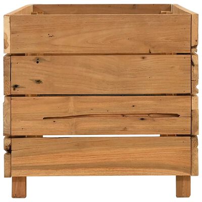 vidaXL Hochbeet 100x40x38 cm Teak Altholz und Stahl