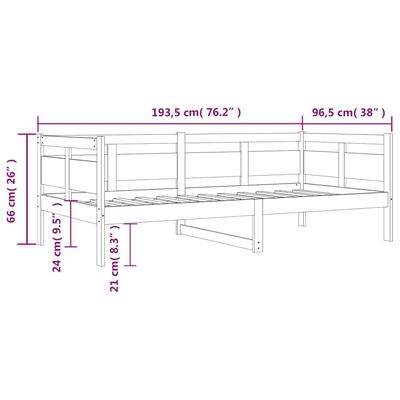 vidaXL Tagesbett Honigbraun Massivholz Kiefer 90x190 cm