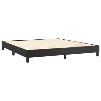 vidaXL Boxspringbett mit Matratze Schwarz 180x200 cm Kunstleder