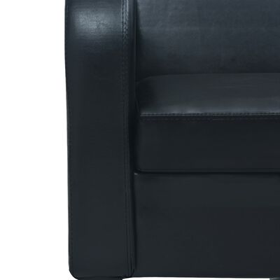 vidaXL Sofa 2-Sitzer Kunstleder Schwarz