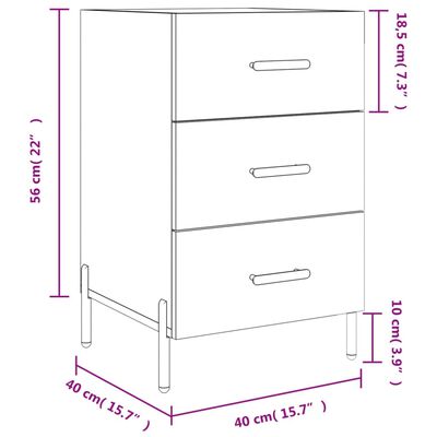 vidaXL Nachttisch Braun Eichen-Optik 40x40x66 cm Holzwerkstoff