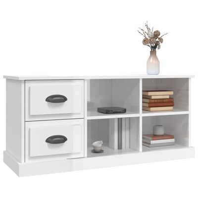 vidaXL TV-Schrank Hochglanz-Weiß 102x35,5x47,5 cm Holzwerkstoff