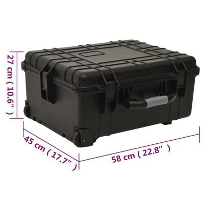 vidaXL Flugkoffer mit Rollen Schwarz 58x45x27 cm PP