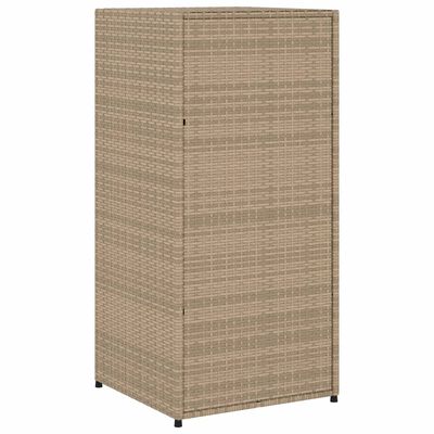 vidaXL Gartenschrank Beige 55x55x111 cm Poly Rattan