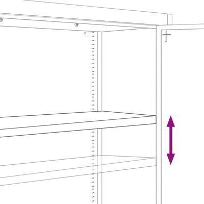 vidaXL Aktenschrank Hellgrau 90x40x240 cm Stahl