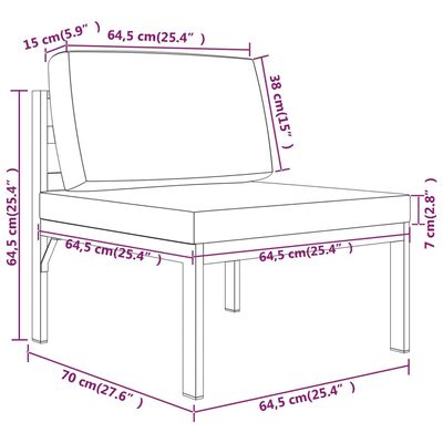 vidaXL 11-tlg. Garten-Lounge-Set mit Kissen Aluminium Anthrazit