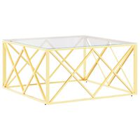 vidaXL Couchtisch 80x80x40 cm Edelstahl und Glas