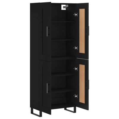 vidaXL Highboard Schwarz 69,5x34x180 cm Holzwerkstoff