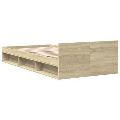 vidaXL Bettgestell mit Schublade Sonoma-Eiche 90x200 cm Holzwerkstoff