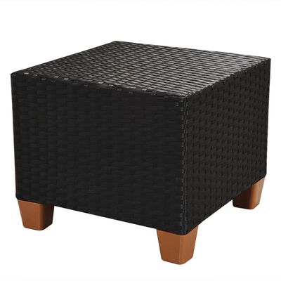 vidaXL 7-tlg. Garten-Lounge-Set mit Auflagen Poly Rattan Schwarz