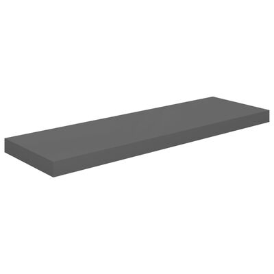 vidaXL Schweberegale 2 Stk. Hochglanz-Grau 80x23,5x3,8 cm MDF