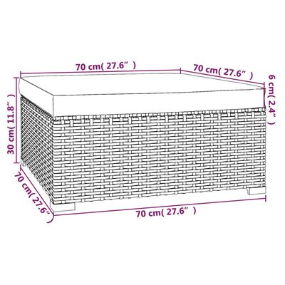 vidaXL 7-tlg. Garten-Lounge-Set mit Kissen Poly Rattan Grau