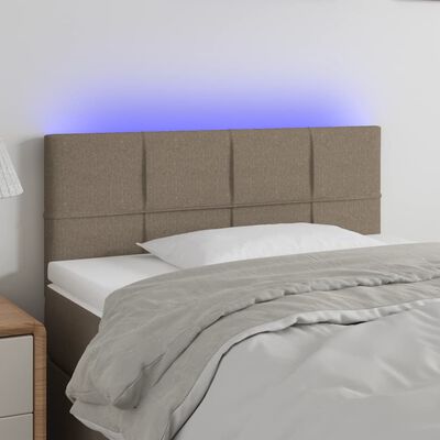 vidaXL LED Kopfteil Taupe 90x5x78/88 cm Stoff