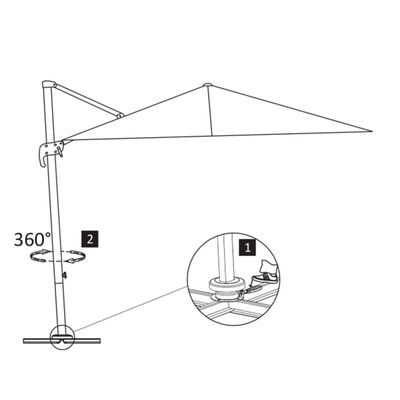 vidaXL Ampelschirm mit Aluminium-Mast 300x300 cm Taupe