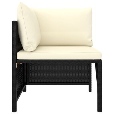 vidaXL 8-tlg. Garten-Lounge-Set mit Kissen Poly Rattan Schwarz