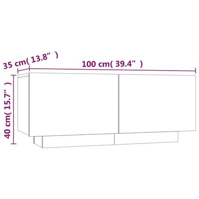 vidaXL 2-tlg. TV-Schrank-Set LED-Leuchten Räuchereiche Holzwerkstoff