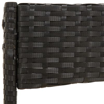 vidaXL 4-tlg. Garten-Lounge-Set mit Kissen Schwarz Poly Rattan