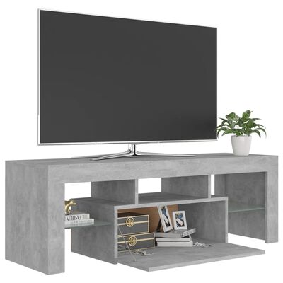 vidaXL TV-Schrank mit LED-Beleuchtung Betongrau 120x35x40 cm