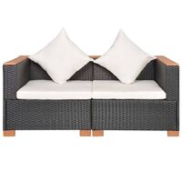 vidaXL Gartensofa Poly Rattan Schwarz