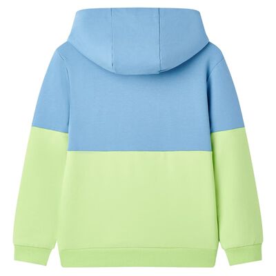 Kinder-Kapuzenpullover Blau und Zartgelb 140