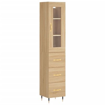 vidaXL Highboard Sonoma-Eiche 34,5x34x180 cm Holzwerkstoff