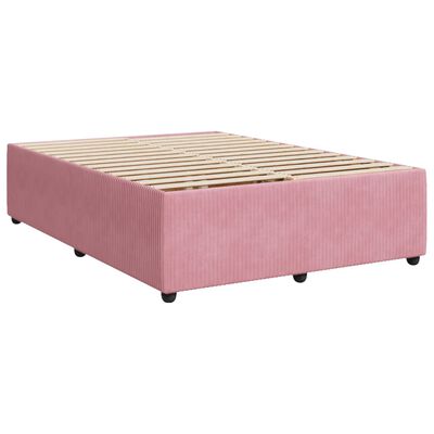 vidaXL Boxspringbett mit Matratze Rosa 140x200 cm Samt