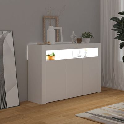 vidaXL Sideboard mit LED-Leuchten Weiß 115,5x30x75 cm