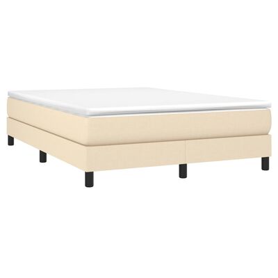 vidaXL Boxspringbett mit Matratze Creme 140x190 cm Stoff