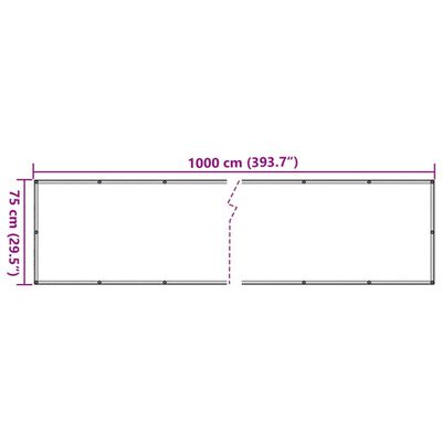 vidaXL Balkon-Sichtschutz Anthrazit 1000x75 cm PVC