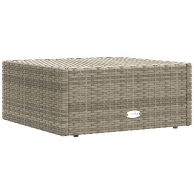 vidaXL 7-tlg. Garten-Lounge-Set mit Kissen Grau Poly Rattan