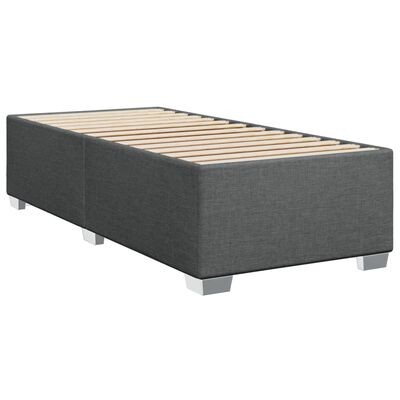 vidaXL Boxspringbett mit Matratze Dunkelgrau 100x200 cm Stoff