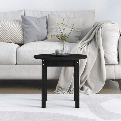 vidaXL Couchtisch Schwarz Ø 45x40 cm Massivholz Kiefer