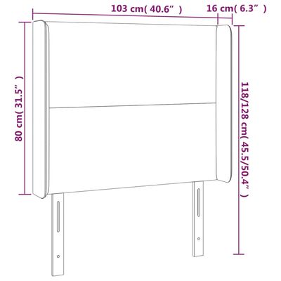 vidaXL LED Kopfteil Cappuccino-Braun 103x16x118/128cm Kunstleder