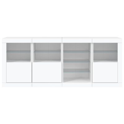 vidaXL Sideboard mit LED-Leuchten Weiß 164x37x67 cm