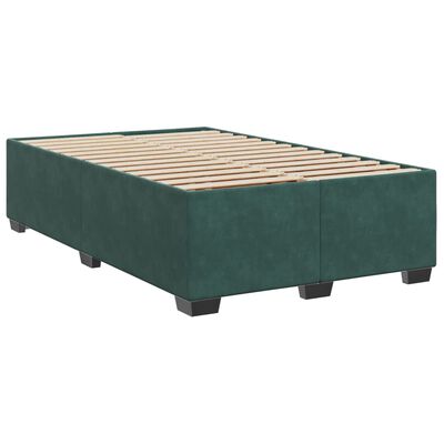 vidaXL Boxspringbett mit Matratze Dunkelgrün 120x200 cm Samt