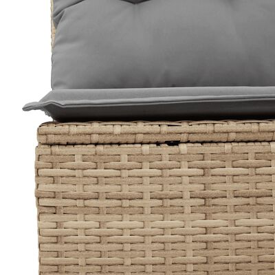 vidaXL 6-tlg. Garten-Sofagarnitur mit Kissen Beige Poly Rattan