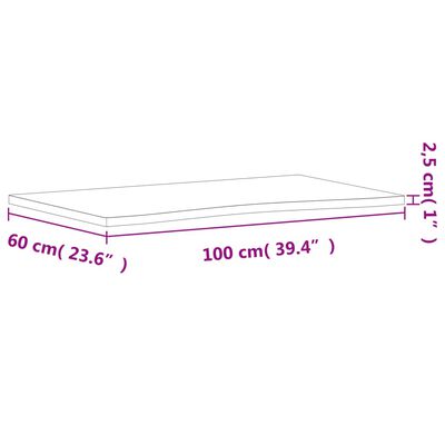 vidaXL Schreibtischplatte 100x(55-60)x2,5 cm Massivholz Buche