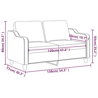 vidaXL 2-Sitzer-Sofa Creme 120 cm Stoff