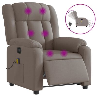 vidaXL Massagesessel Elektrisch Taupe Stoff