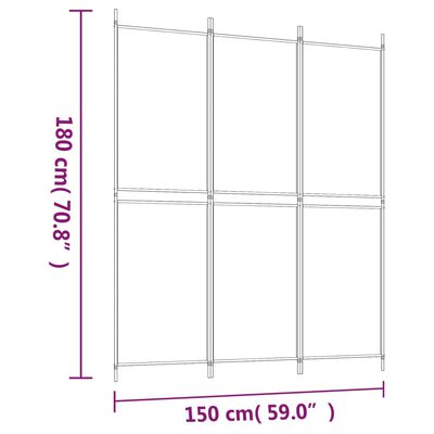 vidaXL 3-tlg. Paravent Anthrazit 150x180 cm Stoff