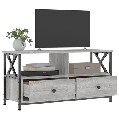 vidaXL TV-Schrank Grau Sonoma 90x33x45 cm Holzwerkstoff & Eisen