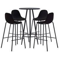 vidaXL 5-tlg. Bar-Set Stoff Schwarz