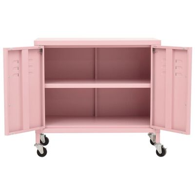 vidaXL Lagerschrank Rosa 60x35x56 cm Stahl